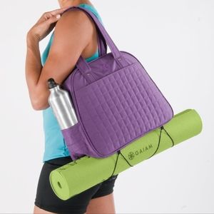 GAIAM Metro Quilted Yoga and Gym Bag Purple
